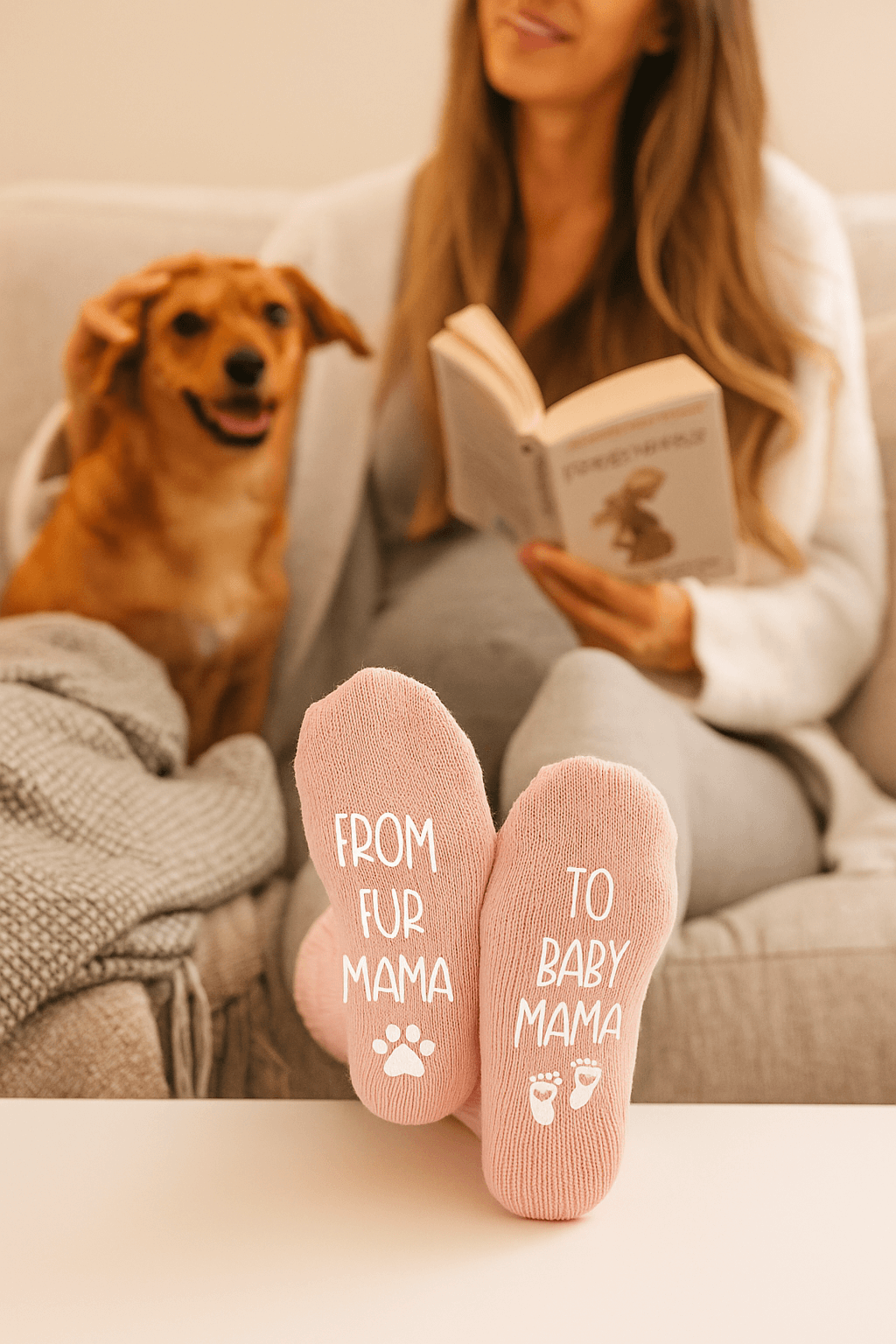 Women's "From Fur Mama to Baby Mama" New Mom Socks