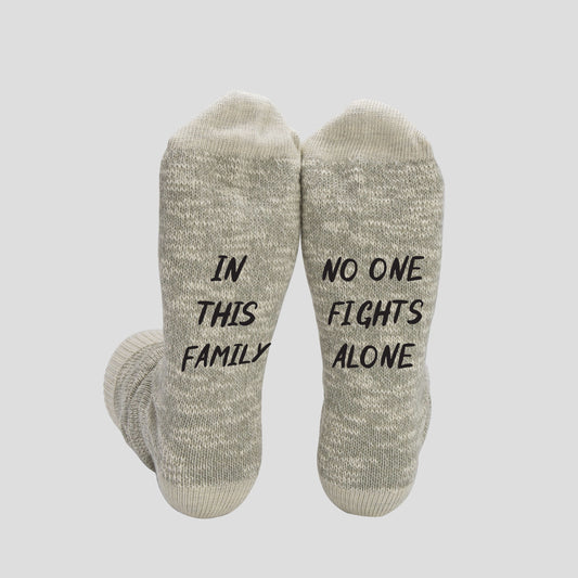 Men's "In this family, no one fights alone" Cancer Fighter Socks