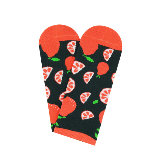 low-cut socks with an orange pattern design, offering a stylish and vibrant addition to any outfit.