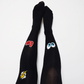 sequined pop art tights, featuring colorful and sparkling sequin patterns inspired by pop art.