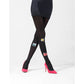 Sequined tights with an artistic pop art design, adding a touch of creativity and sophistication to any look."
