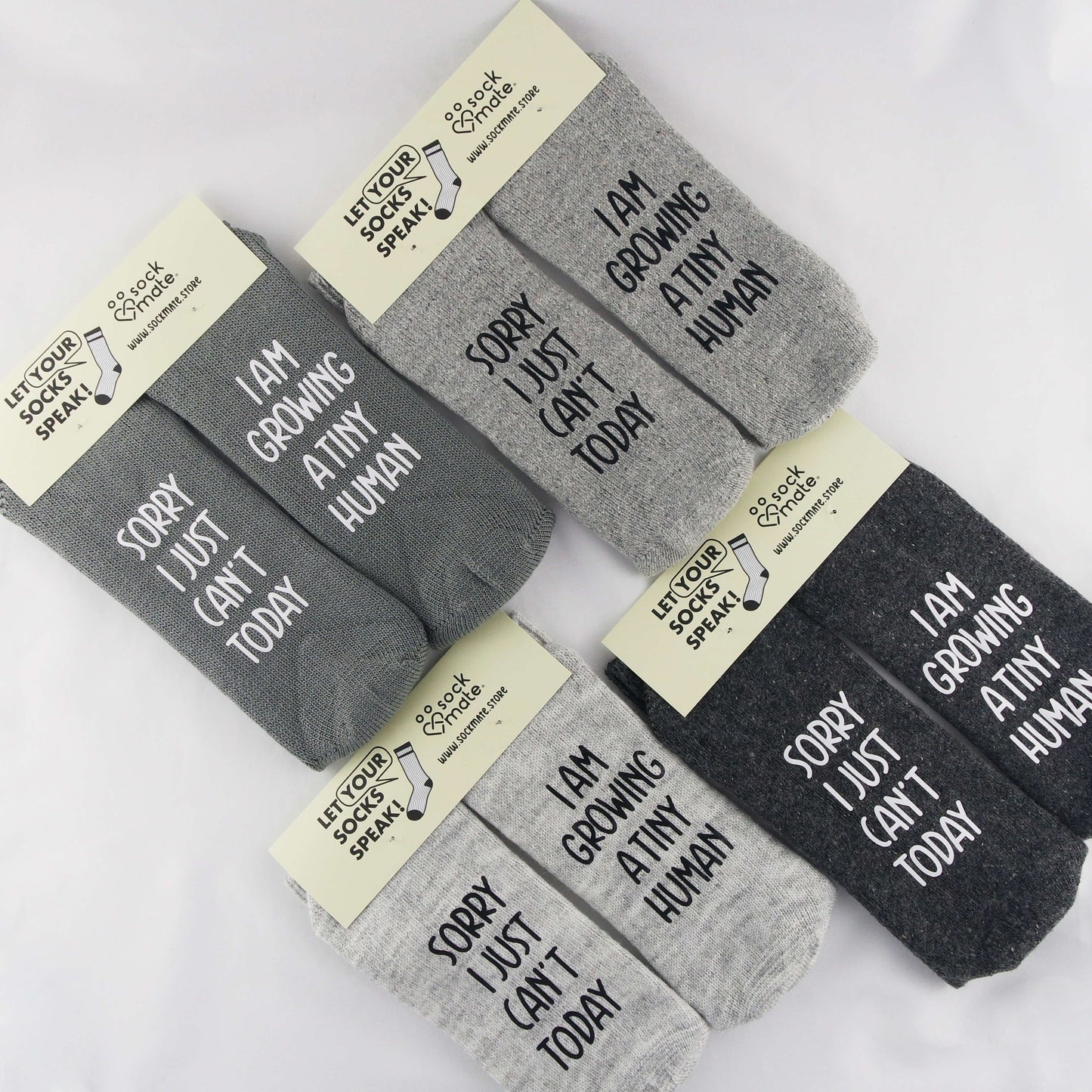"Sorry I Just Can't Today, I Am Growing A Tiny Human" New Mom Socks