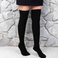 Over-the-Knee Wool Blend Socks – Black