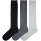 Women's Wool Knee High Socks / Black-Light Gray-Dark Gray