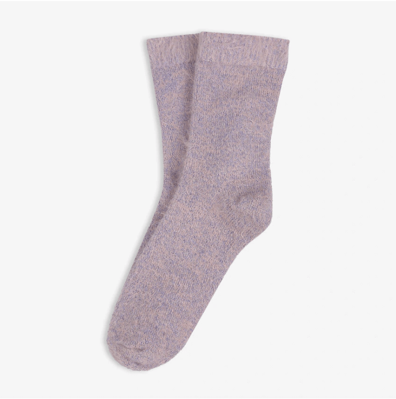 Women's "I Am Growing A Tiny Human, What's Your Super Power?" Fuzzy New Mom Socks - Lilac