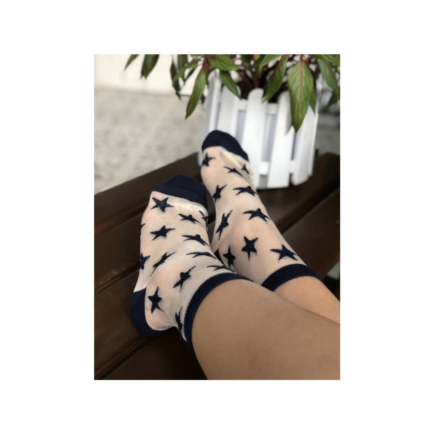 navy color stars women sheer socks, featuring a stylish and elegant design with star patterns for a chic look.