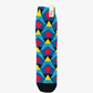 Geometric Bamboo Socks, Funky Colorful Hosiery