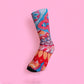 Bohemian Mandala Abstract Print Bamboo Socks, Psychedelic Paisley Geometric Hosiery, Festival Party Outfit, Stocking Stuffer, Hippie, Artsy