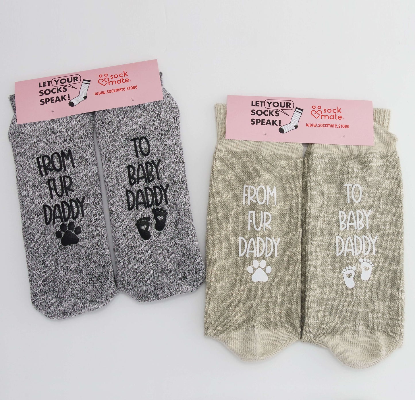 "From Fur Daddy to Baby Daddy" New Dad Socks