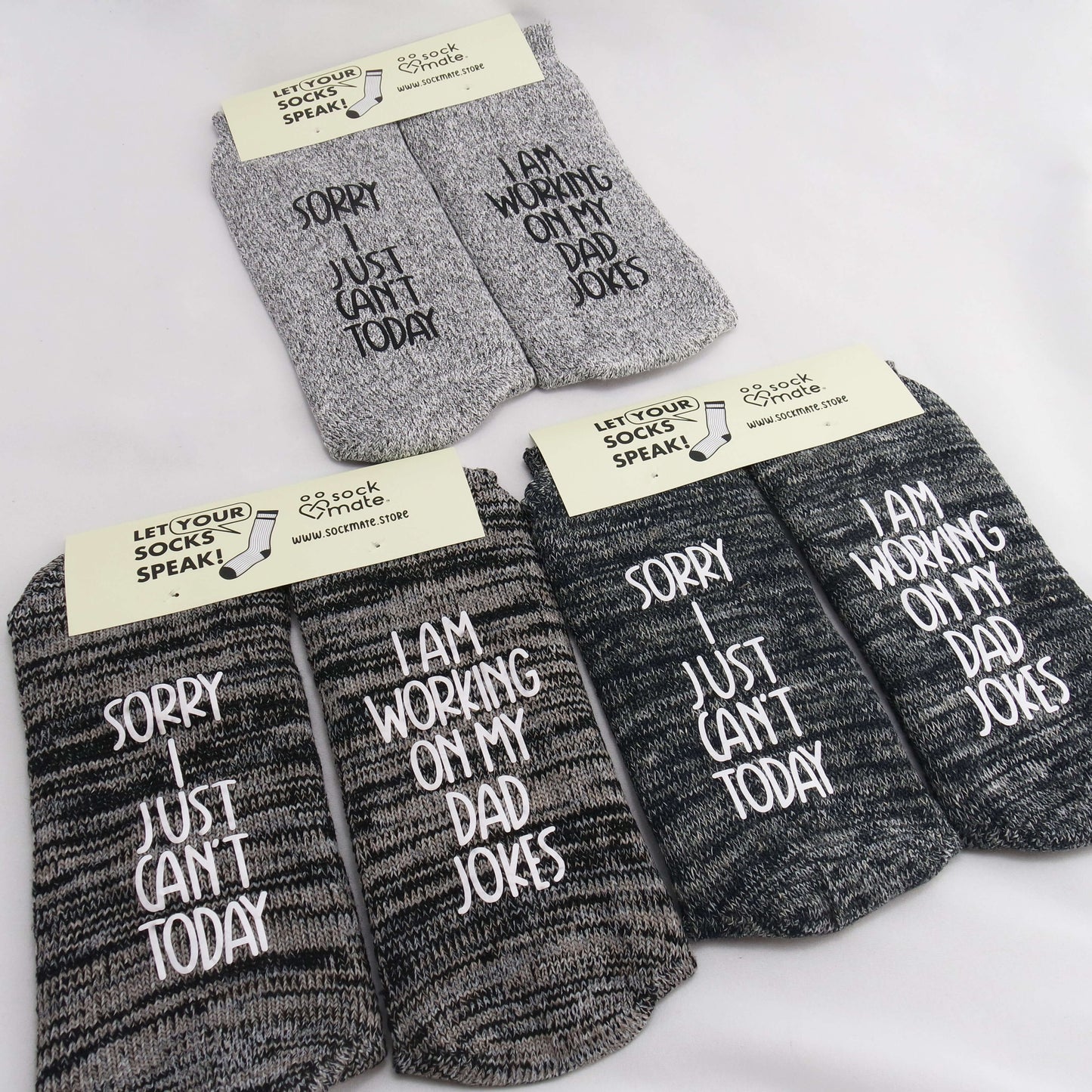 Men's "Sorry I just Can't Today, I Am Working On My Dad Jokes" New Dad Socks