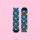 Geometric Bamboo Socks, Funky Colorful Hosiery