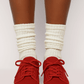Slouchy Hosiery, Legging Socks, Long Socks Over Leggings, Ivory Scrunchie Sock, Sport Sock for Her