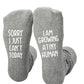 "Sorry I Just Can't Today, I Am Growing A Tiny Human" New Mom Socks