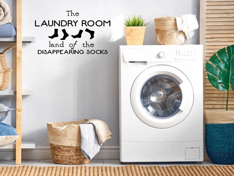 Department of Missing Socks Laundry Room Wall Decal, Laundry Room Decor Ideas, Lost Sock Wall Sticker, Lost Socks Label, Socks Organizer