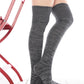 Women's Long Over the Knee Socks, Knee Thigh High Cotton Gray-Turquoise, Gift Idea for Her, Great Boot Socks, Stocking Gift, Sweater Socks