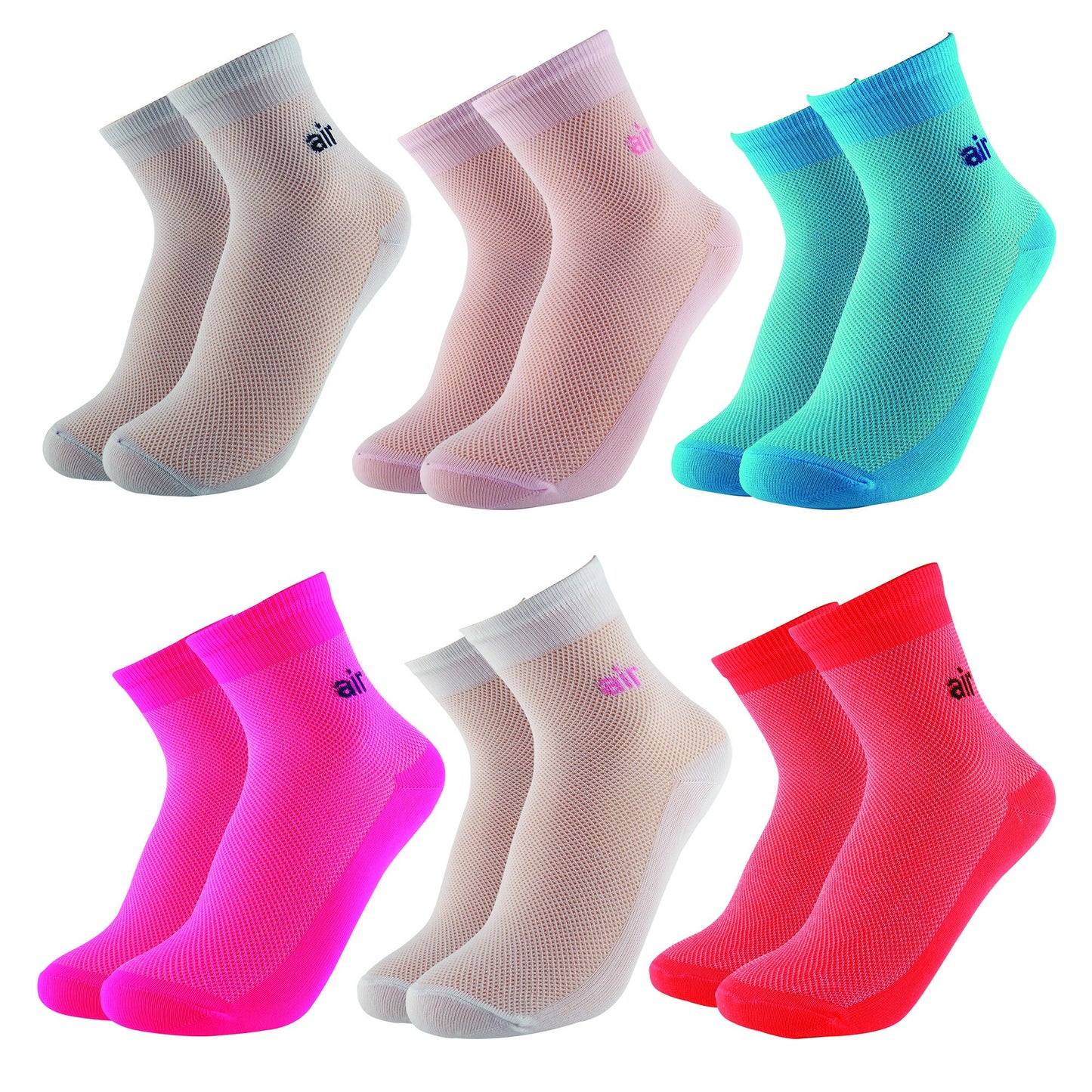 Running Socks, Women's Crew Neon Sport Socks, Athletic Mesh Stocking, Pilates, Yoga Socks Gift, Workout Hosiery, Ultra Thin Soft Breathable