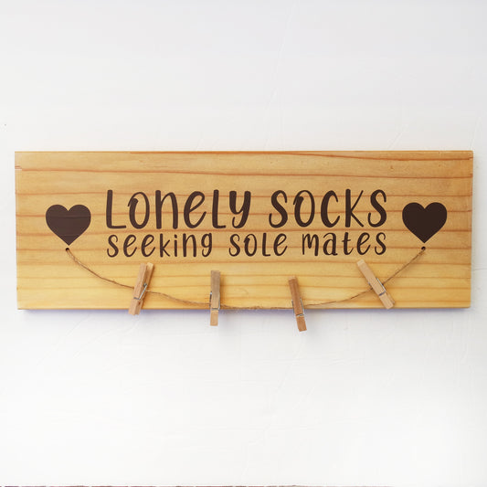 Lost Socks Laundry Room Sign, Laundry Room Decor, Housewarming Gift, Lost Socks Board, Wooden Sign, Laundry Humor, Lost Sock Hanger