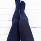 Women's Long Over the Knee Socks, Gift Idea for Her, Navy Blue Thigh High, Boot Socks, Knee High Sock, Stocking Gift, Cotton Knee Socks