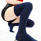 Women's Long Over the Knee Socks, Gift Idea for Her, Navy Blue Thigh High, Boot Socks, Knee High Sock, Stocking Gift, Cotton Knee Socks