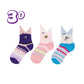 Pack Of 3 Kid's Shark Crew Socks, Animal Hosiery, Pink, Purple, Blue Color Fish Sock Gift for Girls, Ages 1-3, 3-5, 5-7, 7-9, 9-11 years old