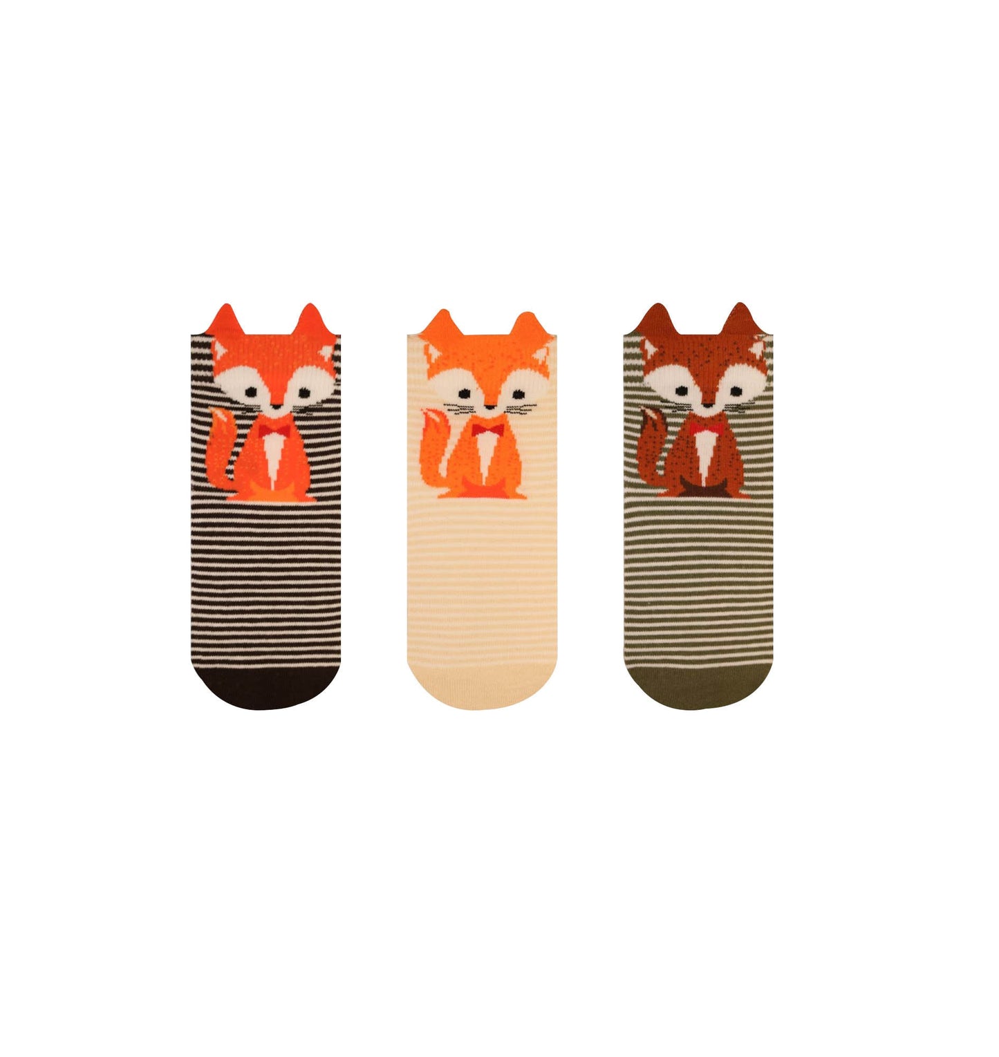 Kid's 3d Fox Crew Socks, 3d Animal Sock, Fall Socks, Orange Color Foxes Sock Gift for Girls, Boys Ages 1-3, 3-5, 5-7, 7-9, 9-11 years old