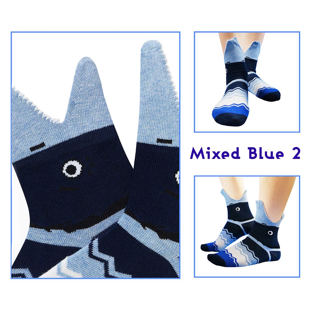 Kid's Socks, 3d Shark Print Crew Socks, Animal Print, Blue Color, Birthday Gift for Boys, First Birthday Gift, Birthday Gift For Toddler