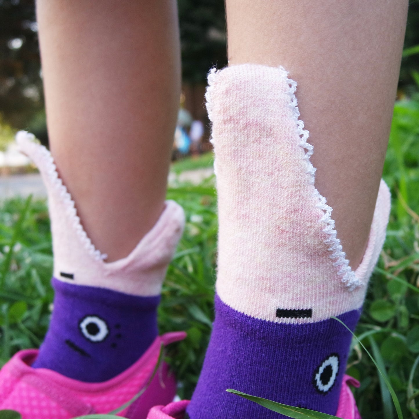 Pack Of 3 Kid's Shark Crew Socks, Animal Hosiery, Pink, Purple, Blue Color Fish Sock Gift for Girls, Ages 1-3, 3-5, 5-7, 7-9, 9-11 years old