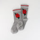 Women's Rose Print Socks, Striped Red Roses Sock, Care Gifts, Valentine's Day Gifts, Retro Cotton Socks, Floral Socks, Gifts For Girlfriend
