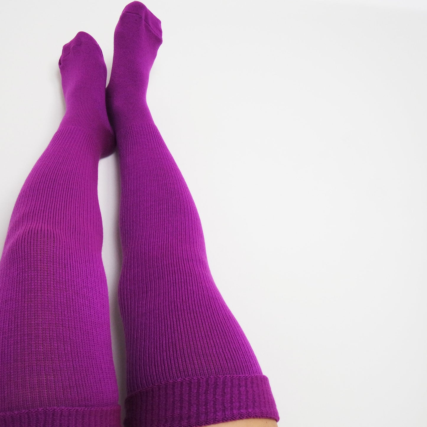 PLUS SIZE Thigh High Socks, Plus Size Purple Knee High Socks, Plus Size Leg Warmer, Women's Extra Long Over The Knee Stocking, Sweater Socks