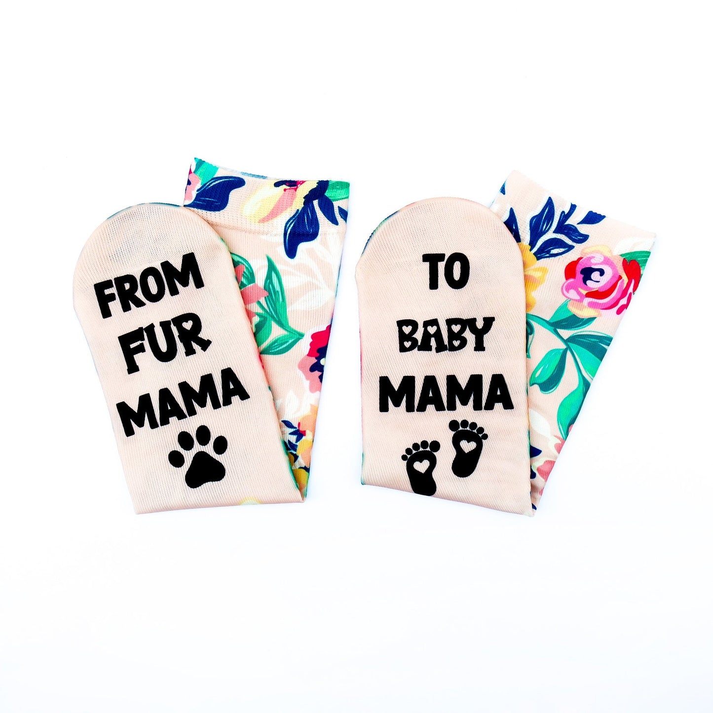 Pregnant Mom Gift, From Fur Mama to Baby Mama, Future Mom, Pregnancy Gift, New Mom Gift Socks, Mom Socks, Expecting Mom, Baby Shower Gift