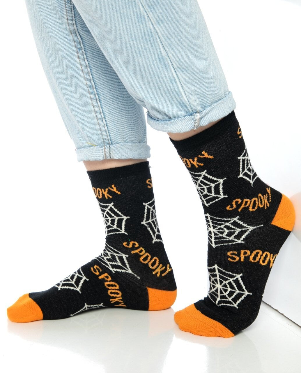 Spooky Socks, Women's Halloween Socks, Halloween Party Gift, Spider Web Socks, Funky Socks, Halloween Costume Footwear, Halloween Clothing