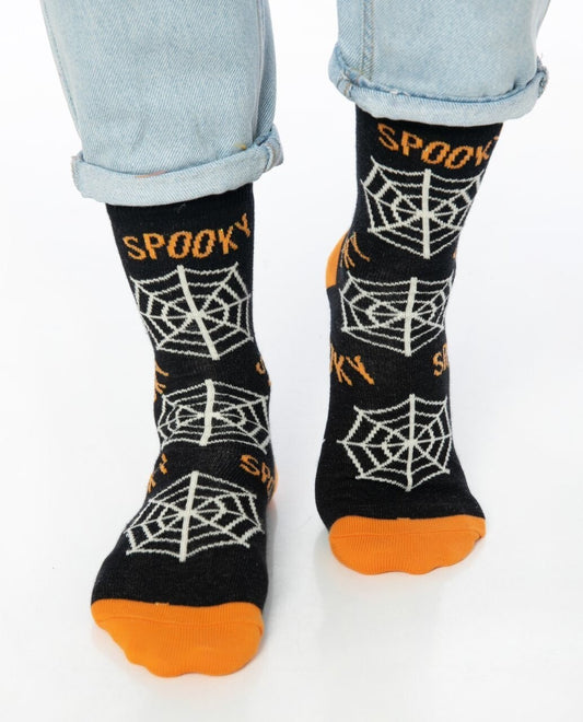 Spooky Socks, Women's Halloween Socks, Halloween Party Gift, Spider Web Socks, Funky Socks, Halloween Costume Footwear, Halloween Clothing