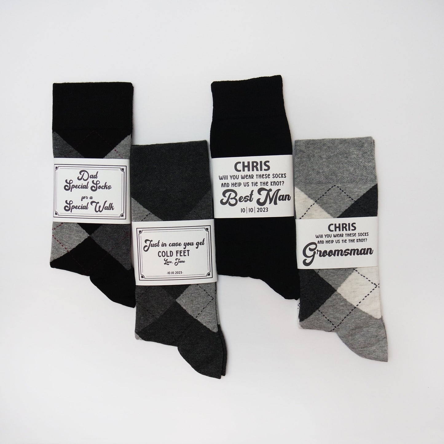 Personalized Groomsmen Socks, Wedding Socks, Custom Sock Labels, Personalized Groomsmen Gift Sock with Custom Labels, Groomsmen Proposal