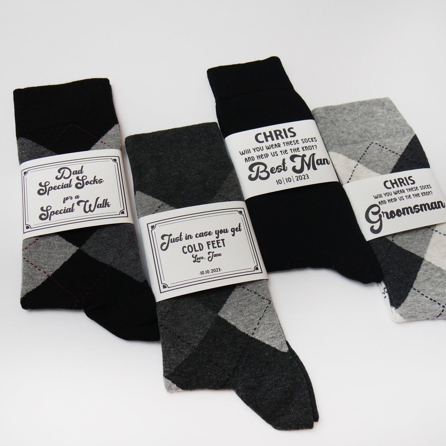 Personalized Groomsmen Socks, Wedding Socks, Custom Sock Labels, Personalized Groomsmen Gift Sock with Custom Labels, Groomsmen Proposal