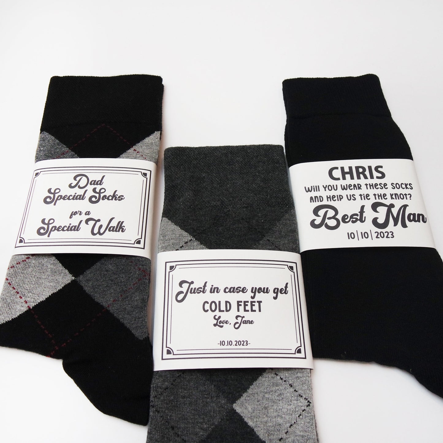 Personalized Groomsmen Socks, Wedding Socks, Custom Sock Labels, Personalized Groomsmen Gift Sock with Custom Labels, Groomsmen Proposal