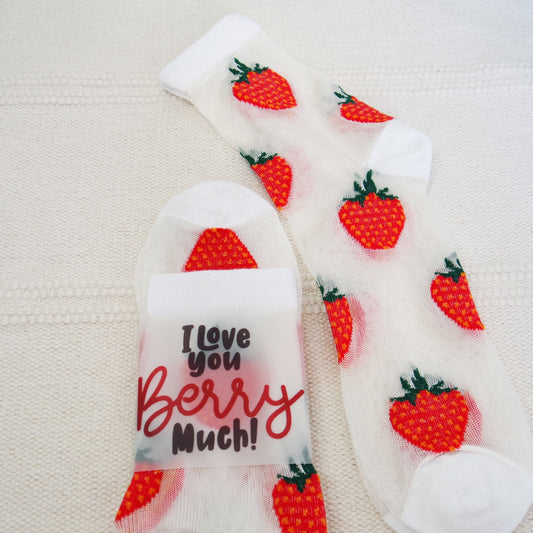 I Love You Berry Much, Bridesmaid Socks Tag, Bridesmaid Proposal Box Item, Funny Valentine, Anniversary, Valentine's Day, Stocking Stuffers