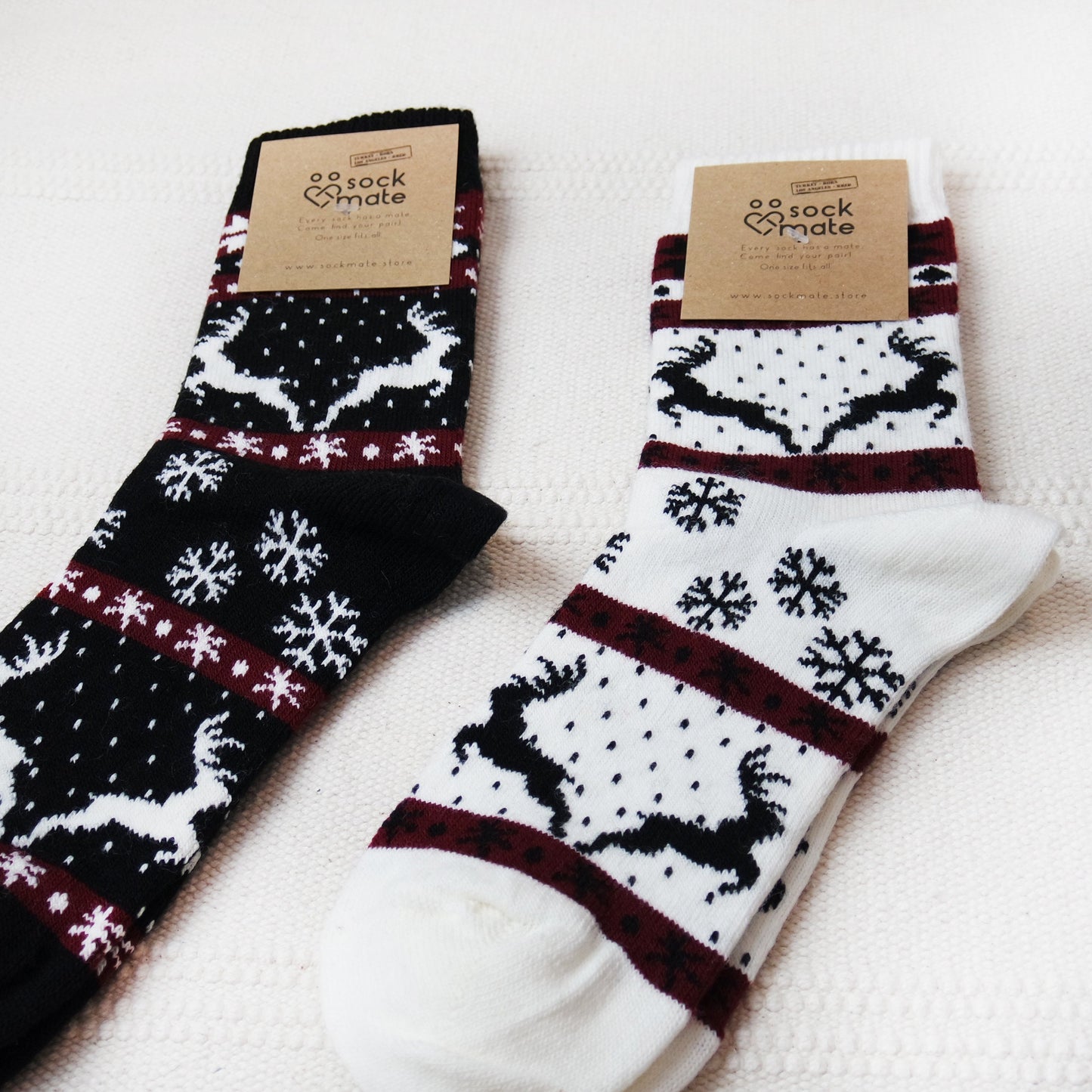 Women's Cozy Christmas Wool Socks, Stocking Stuffers, Advent Calendar Fillers, Boot Socks, Xmas Deer Stocking Gift, Holiday Sweater Socks