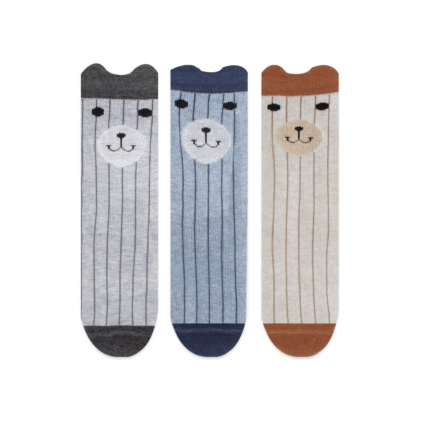 Bear Kids Knee High Socks, 3d Bear Ribbed Socks For Toddler, 1st Birthday Gift, Socks For 1-2 Years Old, Advent Calendar Filler, 2-4 Toddler