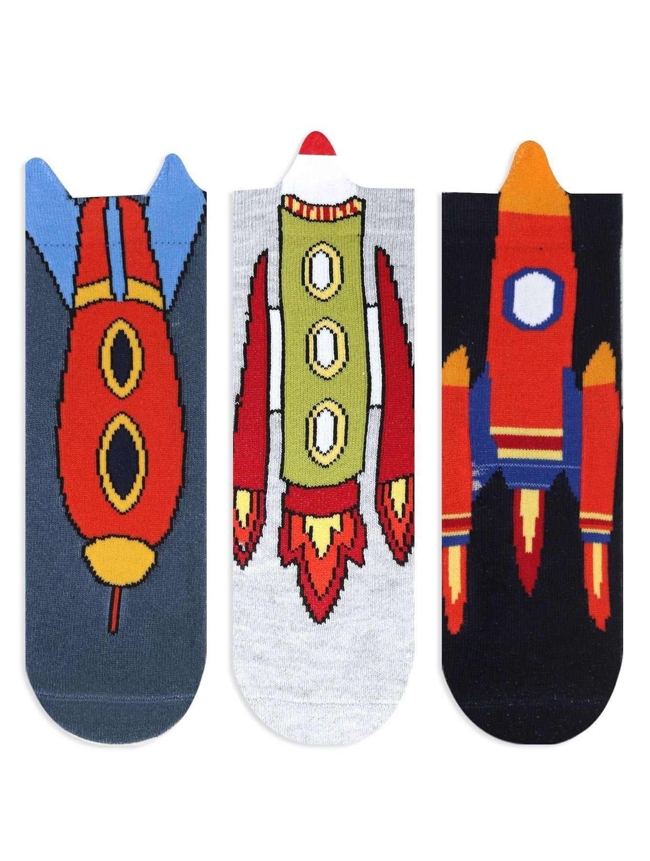 3D Space, Rocket Socks, Rocket Ship Space Novelty Socks, Silly Socks, Socks For 5-7, 7-9 Years Old, Back To School, Advent Calendar Fillers