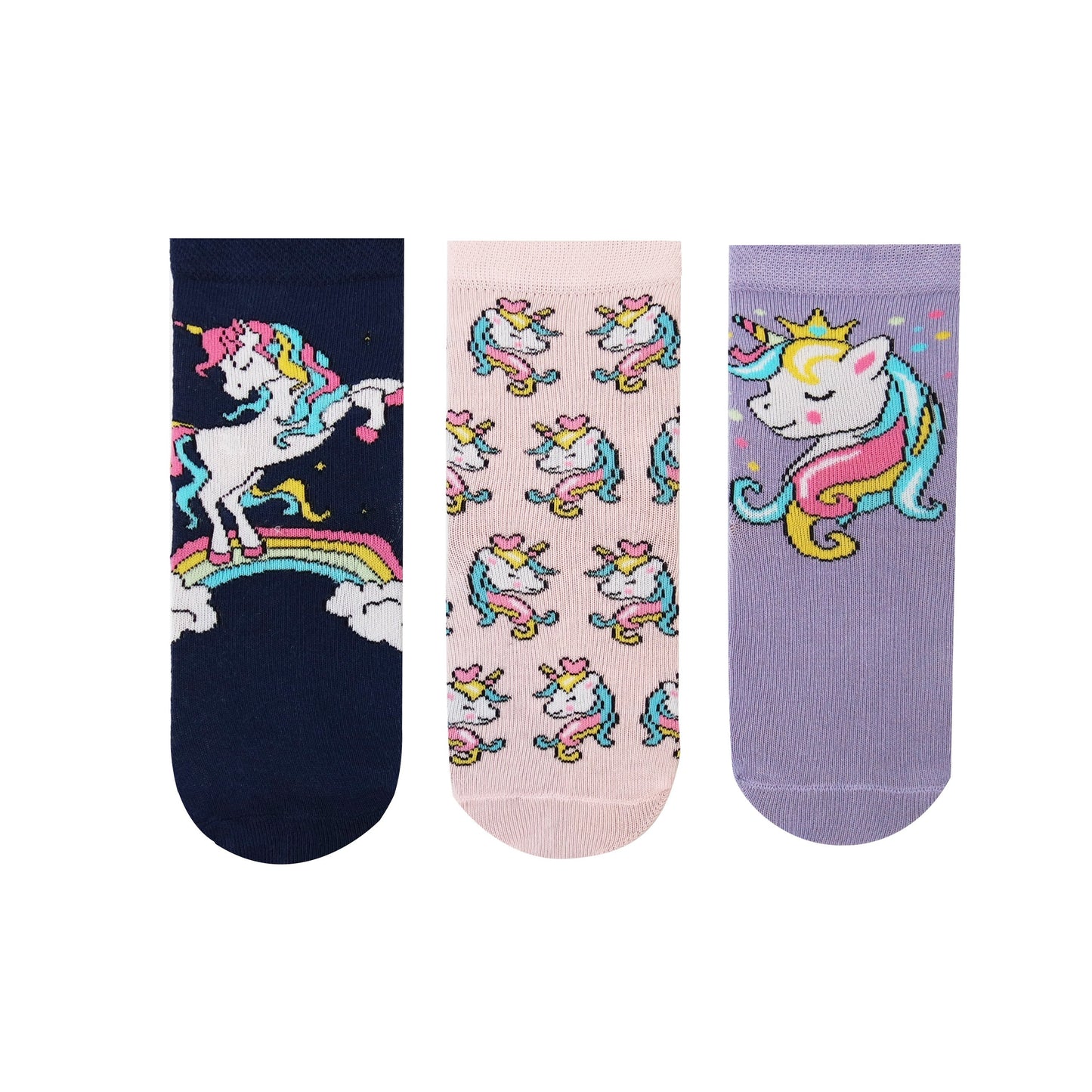 Kid's Unicorn Socks, Unicorn Kids Clothing, Cotton Gift Socks for Girls, Ages 1-3, 3-5, 5-7 Years Old, Advent Calendar Fillers, Pink, Blue