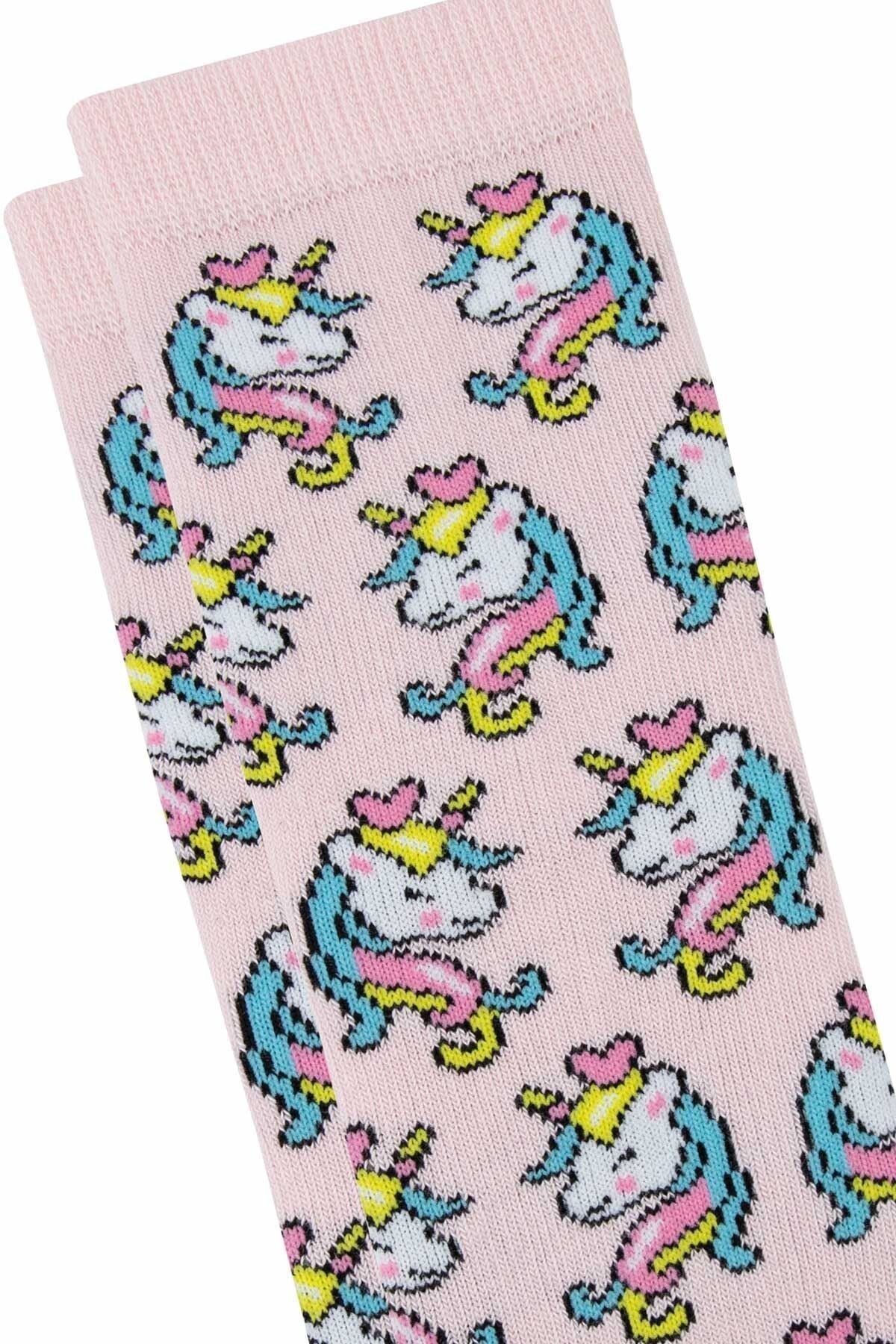 Kid's Unicorn Socks, Unicorn Kids Clothing, Cotton Gift Socks for Girls, Ages 1-3, 3-5, 5-7 Years Old, Advent Calendar Fillers, Pink, Blue