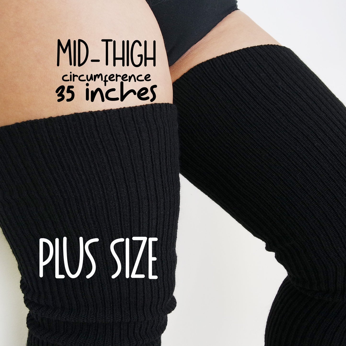 BUNDLE PLUS SIZE Thigh High Socks, Plus Size Knee High Socks, Plus Size Leg Warmer, Women's Extra Long Over The Knee Stocking, Sweater Socks