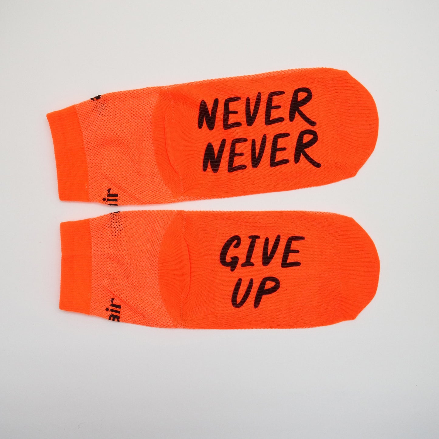 Never Never Give Up Motivation Performance Socks, Cancer Socks, Inspirational Quote on Sock, Inspirational Positivity, Affirming Words,