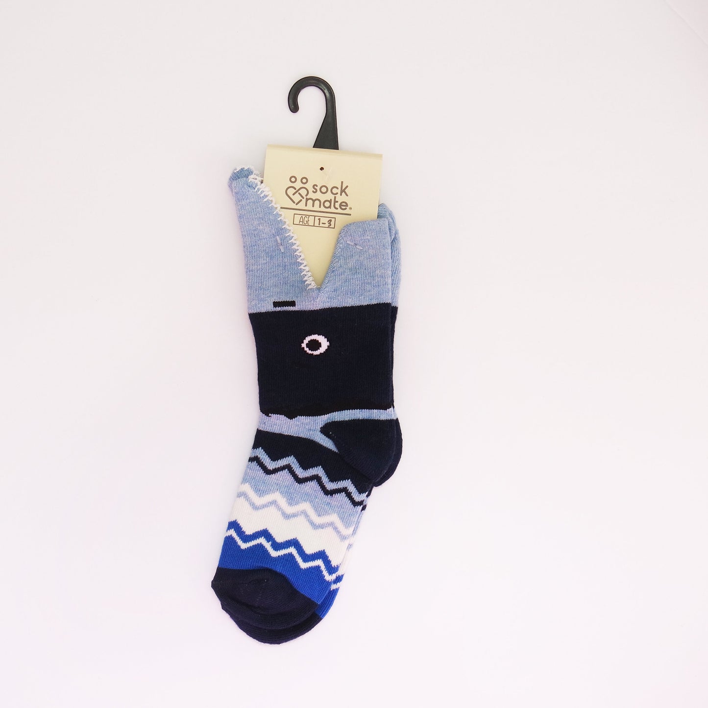 Kid's Socks, 3d Shark Print Crew Socks, Animal Print, Blue Color, Birthday Gift for Boys, First Birthday Gift, Birthday Gift For Toddler