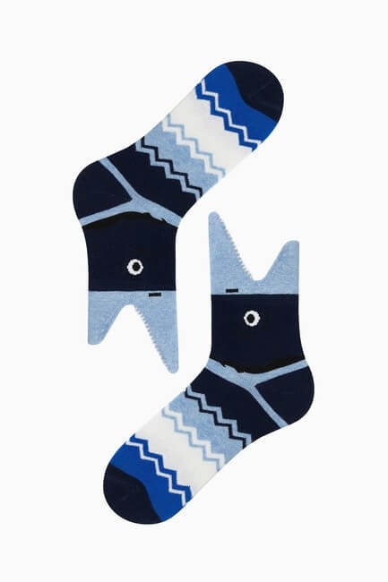 Kid's Socks, 3d Shark Print Crew Socks, Animal Print, Blue Color, Birthday Gift for Boys, First Birthday Gift, Birthday Gift For Toddler