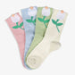 4-Pack Floral Pattern Women's Socks, Tulip Socks, 3d Tulip Hosiery, Premium Cotton Gift Socks, Get Well Soon Socks, Self Care Package Items