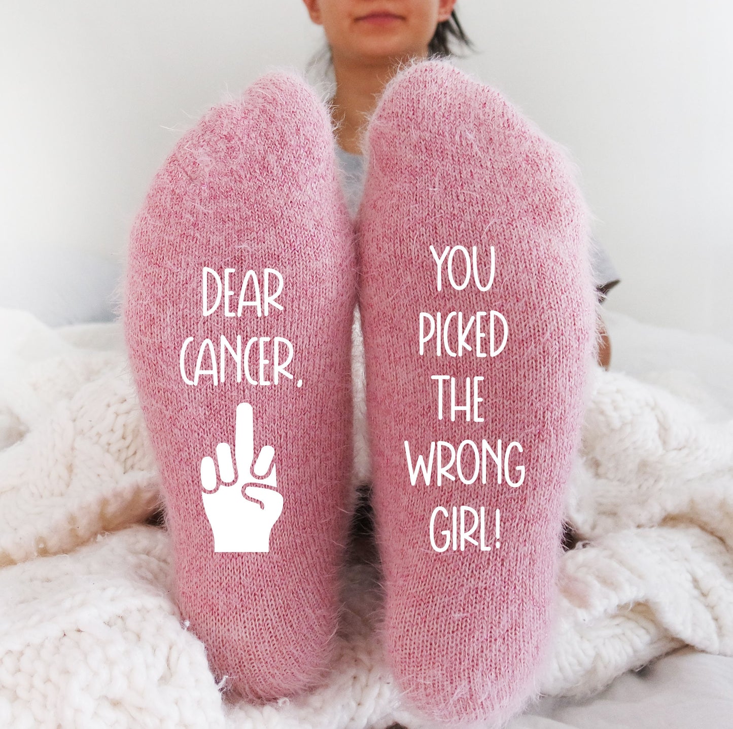 Dear Cancer You Picked the Wrong Girl Socks, Cancer Gift, Cancer Free, Fuck Cancer, Socks For Chemo, Custom Socks, Support Gift for Her