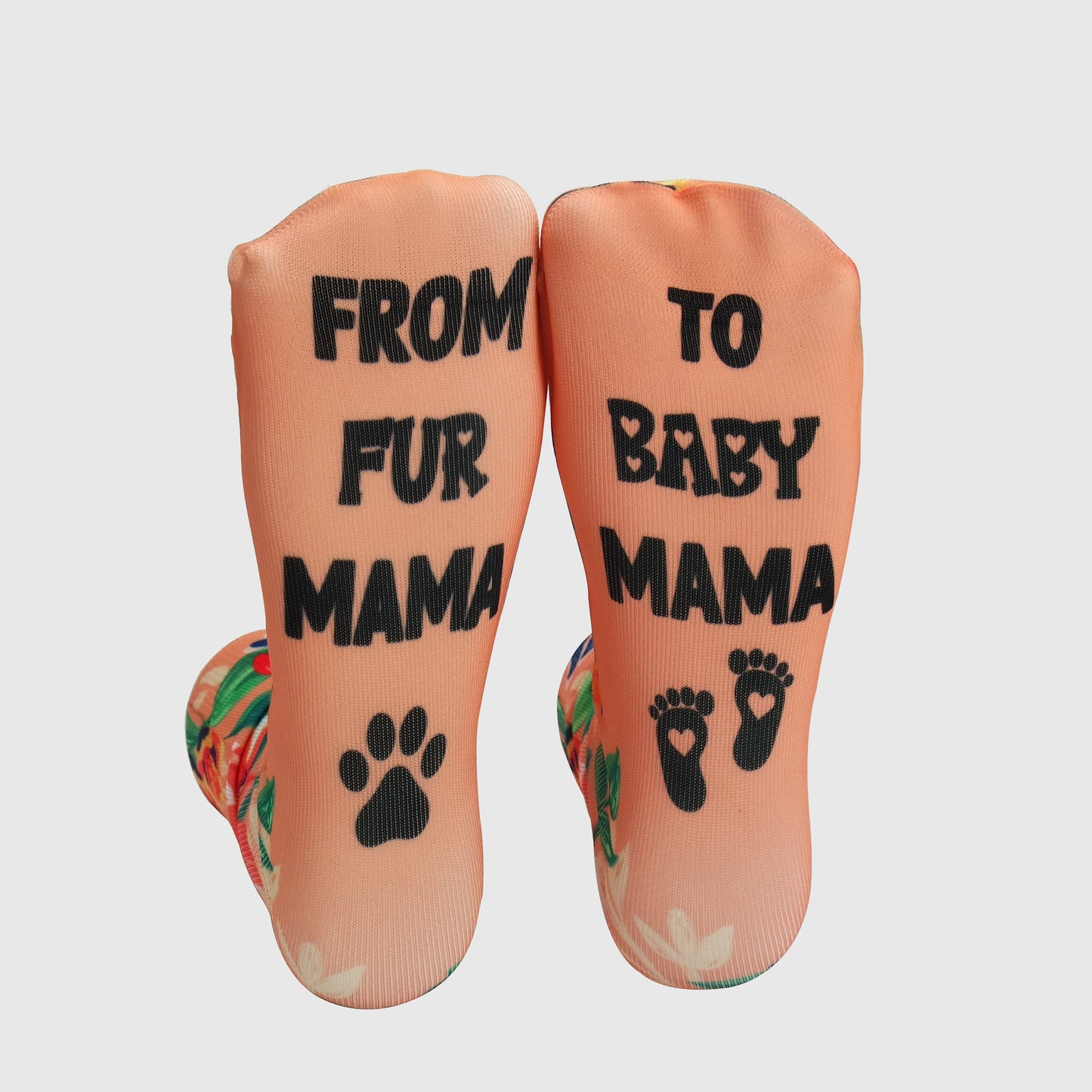 Pregnant Mom Gift, From Fur Mama to Baby Mama, Future Mom, Pregnancy Gift, New Mom Gift Socks, Mom Socks, Expecting Mom, Baby Shower Gift