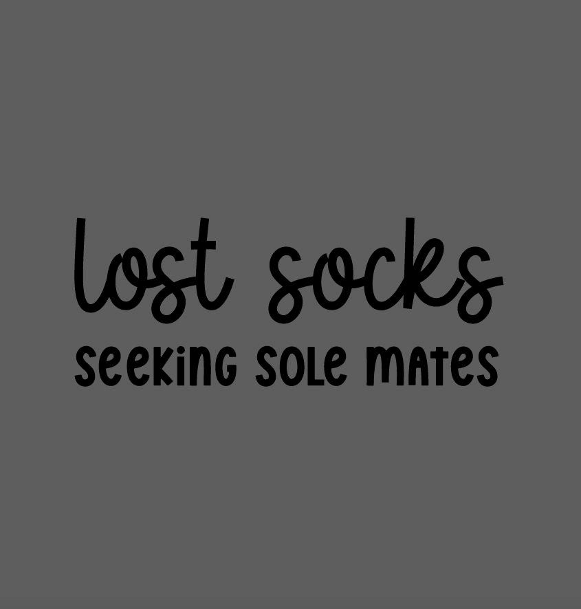 Lost Socks Seeking Sole Mates Decal, Laundry Room Decor Ideas, Lost Sock Wall Sticker, Lost Socks Label, Lost Socks Organizer, Lonely Socks