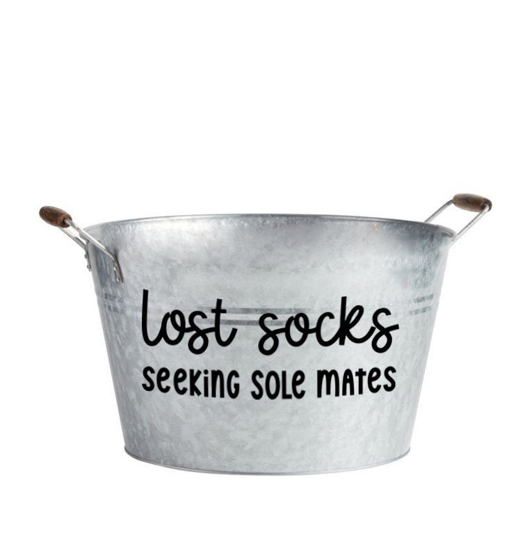 Lost Socks Seeking Sole Mates Decal, Laundry Room Decor Ideas, Lost Sock Wall Sticker, Lost Socks Label, Lost Socks Organizer, Lonely Socks